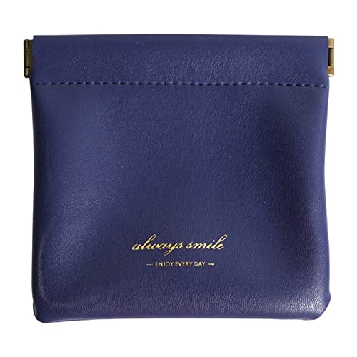 YOUNAFEN Mini-Make-up-Tasche aus PU-Leder, tragbar, Münztasche, Kosmetiktasche für Kinder, Mädchen, Jungen, Kopfhörer, Kopfhörer, Tiefes Blau, small von YOUNAFEN