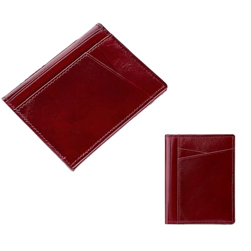 YOUNAFEN RFIDBlocking Kreditkarten-Halter, Bifold Pocket Wallet Multi-Slot Geldbörse für Damen Herren Führerschein Halter, claret, 8.5*10.5*0.5CM von YOUNAFEN