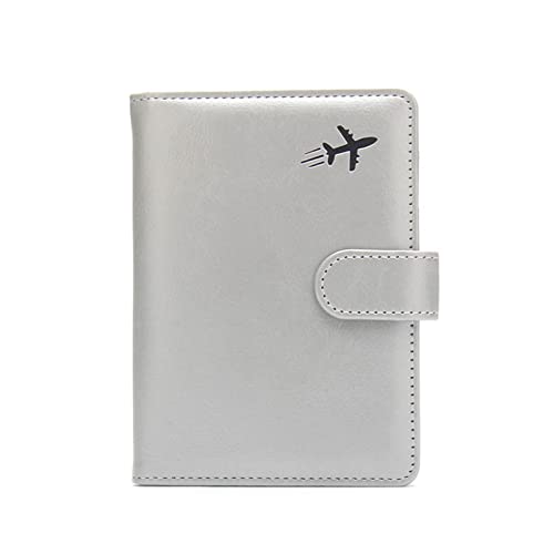 YOUNAFEN Reisepasshülle aus PU-Leder, RFID-blockierend, mit Kreditkartenhalter, Brieftaschenschutzhülle für Männer und Frauen, Grau, 15*11cm von YOUNAFEN