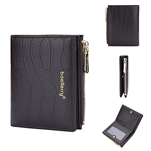 YOUNAFEN Tragbare kurze Brieftasche, Kreditkartenhalter, PU-Leder, Bifold Slim Wallet Münzbörse für Herren, Kleingeldtasche, Geldtasche, Kaffee, as pics show von YOUNAFEN