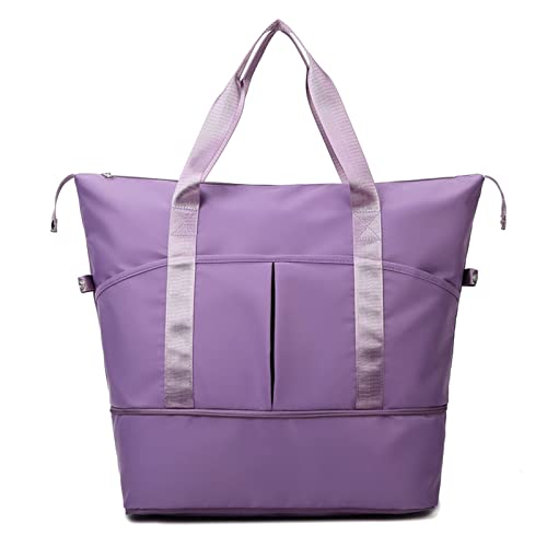 YOUNAFEN Tragetasche für Damen, Sporttasche, groß, erweiterbar, für Reisen, Wochenendtasche, Handgepäck, Workout-Tasche, Übernachtungstasche, Violett, as pics show von YOUNAFEN