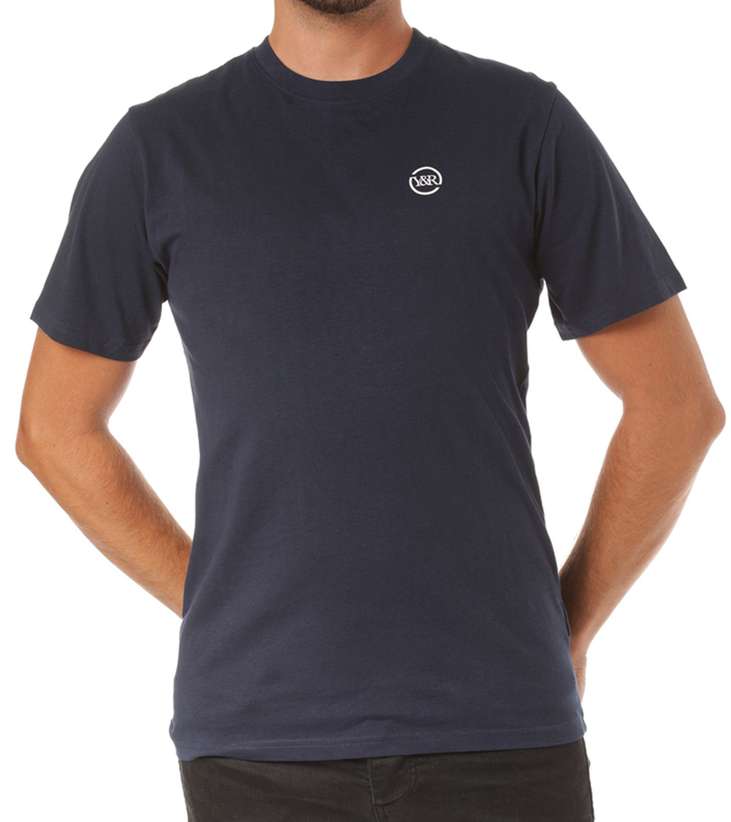 YOUNG & RECKLESS Circle Up Herren T-Shirt aus Baumwolle Freizeit-Shirt mit Print auf Rückseite MTS2523CRBN-619 Navy Blau von YOUNG  & RECKLESS