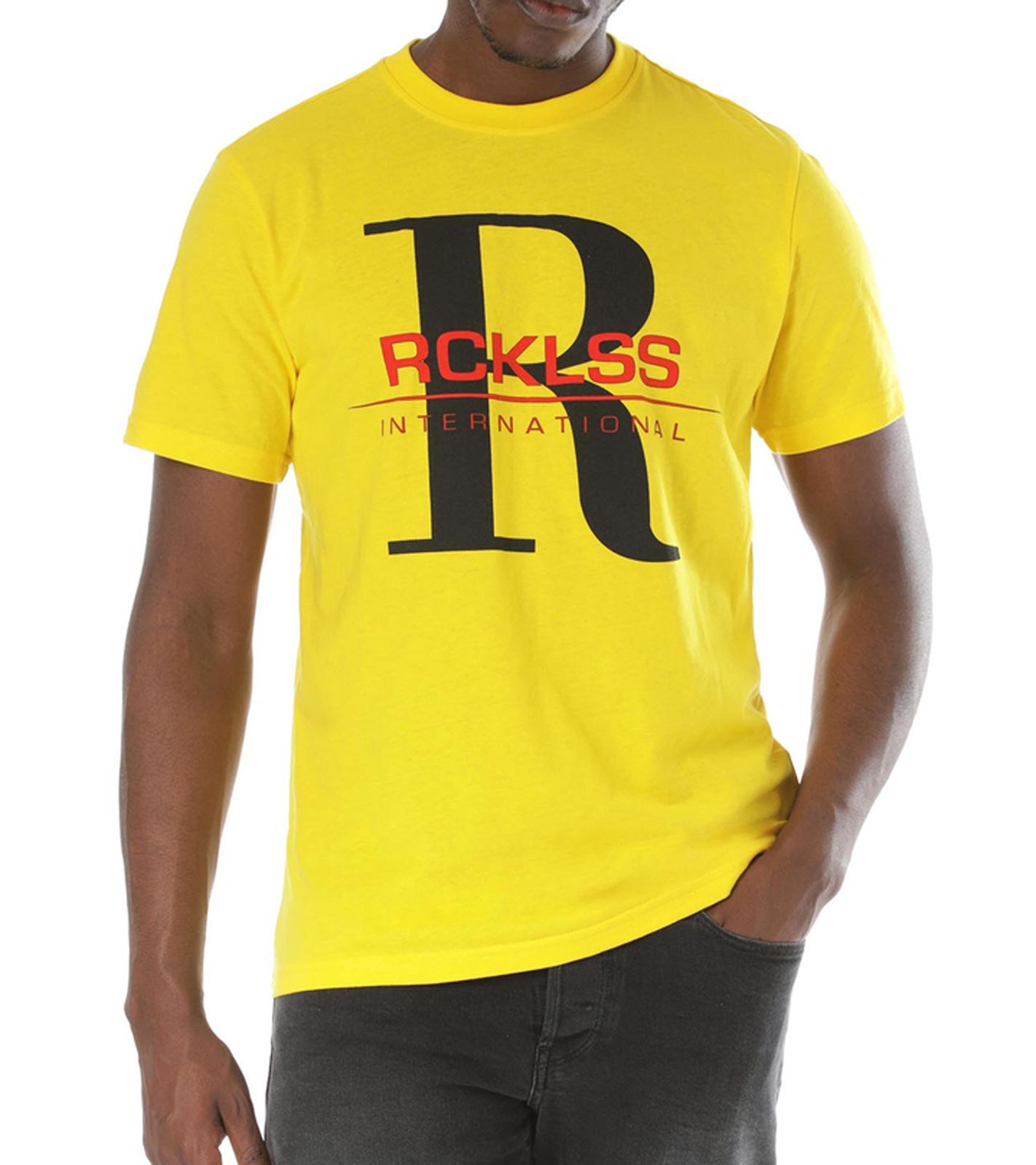 YOUNG & RECKLESS Marina Herren T-Shirt Baumwoll-Shirt mit Frontprint 110015-411 Gelb von YOUNG  & RECKLESS