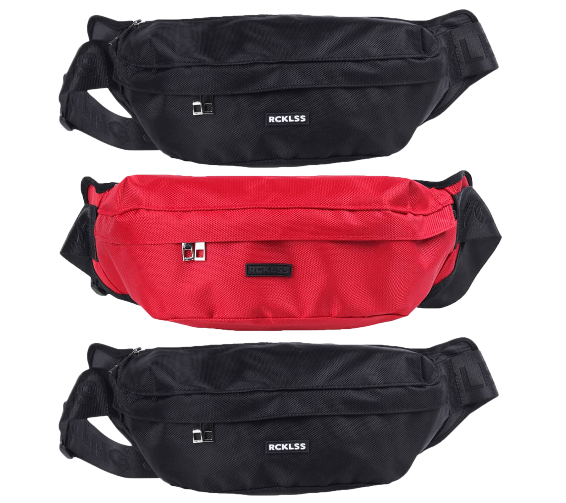 YOUNG & RECKLESS Roth Sling Bauch-Tasche schlichte Umhänge-Tasche mit Haupt- und Frontfach 700029 Schwarz oder Rot von YOUNG  & RECKLESS