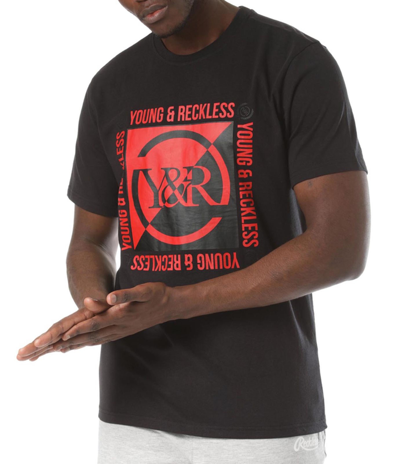 YOUNG & RECKLESS Section Herren T-Shirt Baumwoll-Shirt mit Frontprint 110025-200 Schwarz von YOUNG  & RECKLESS