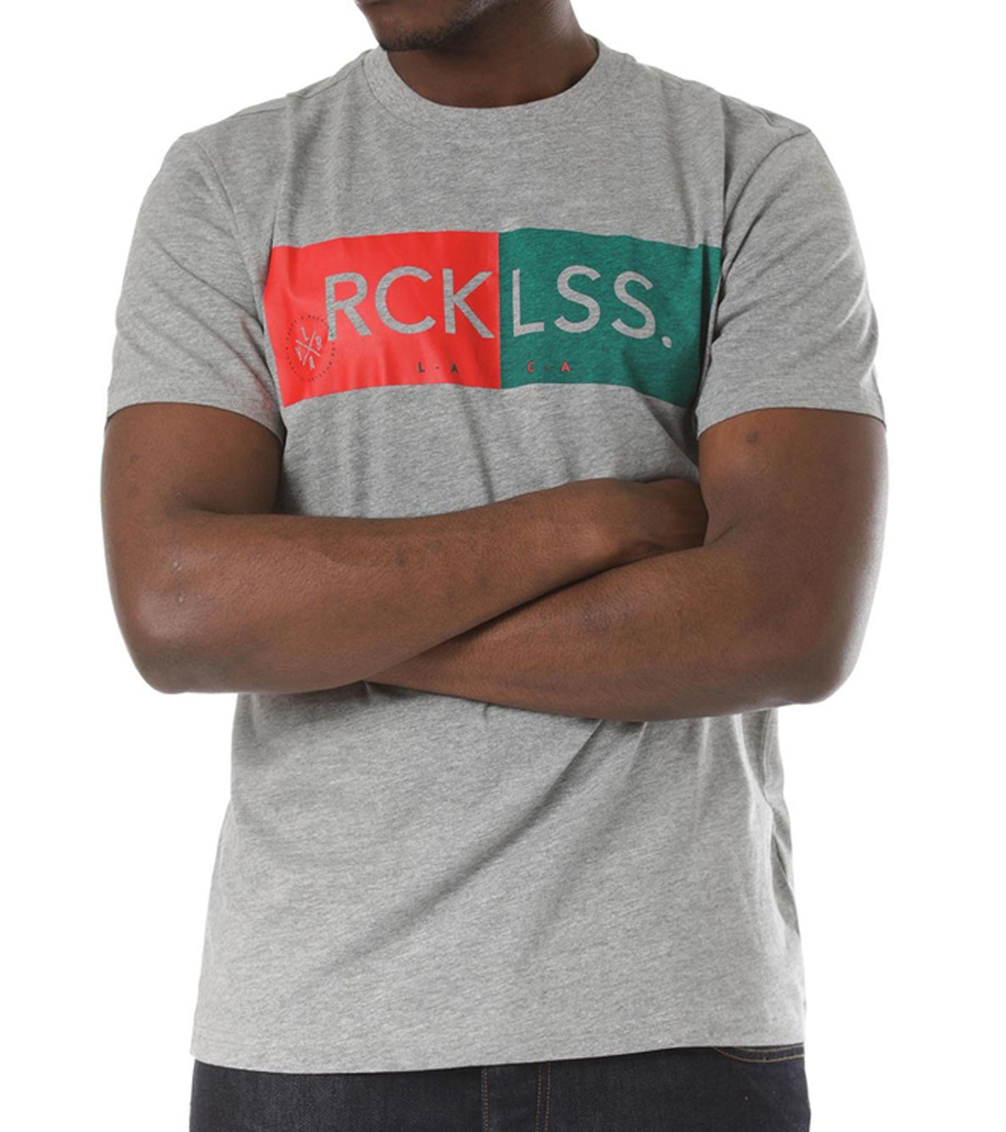 YOUNG & RECKLESS Stamp Herren T-Shirt Baumwoll-Shirt mit Frontprint 110035-853 Grau von YOUNG  & RECKLESS