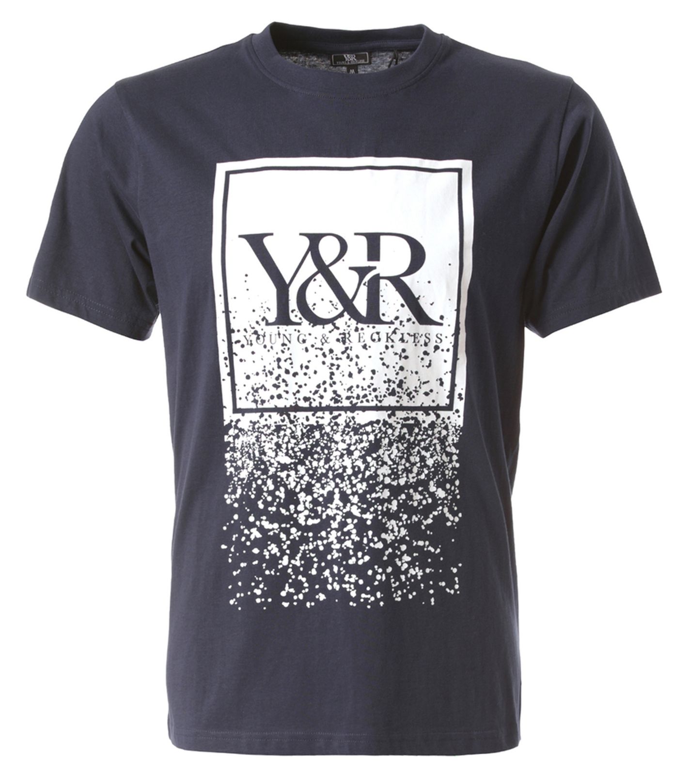 YOUNG & RECKLESS Trademark Crumble Herren T-Shirt Baumwoll-Shirt mit Frontprint MTT1723BLK Schwarz von YOUNG  & RECKLESS