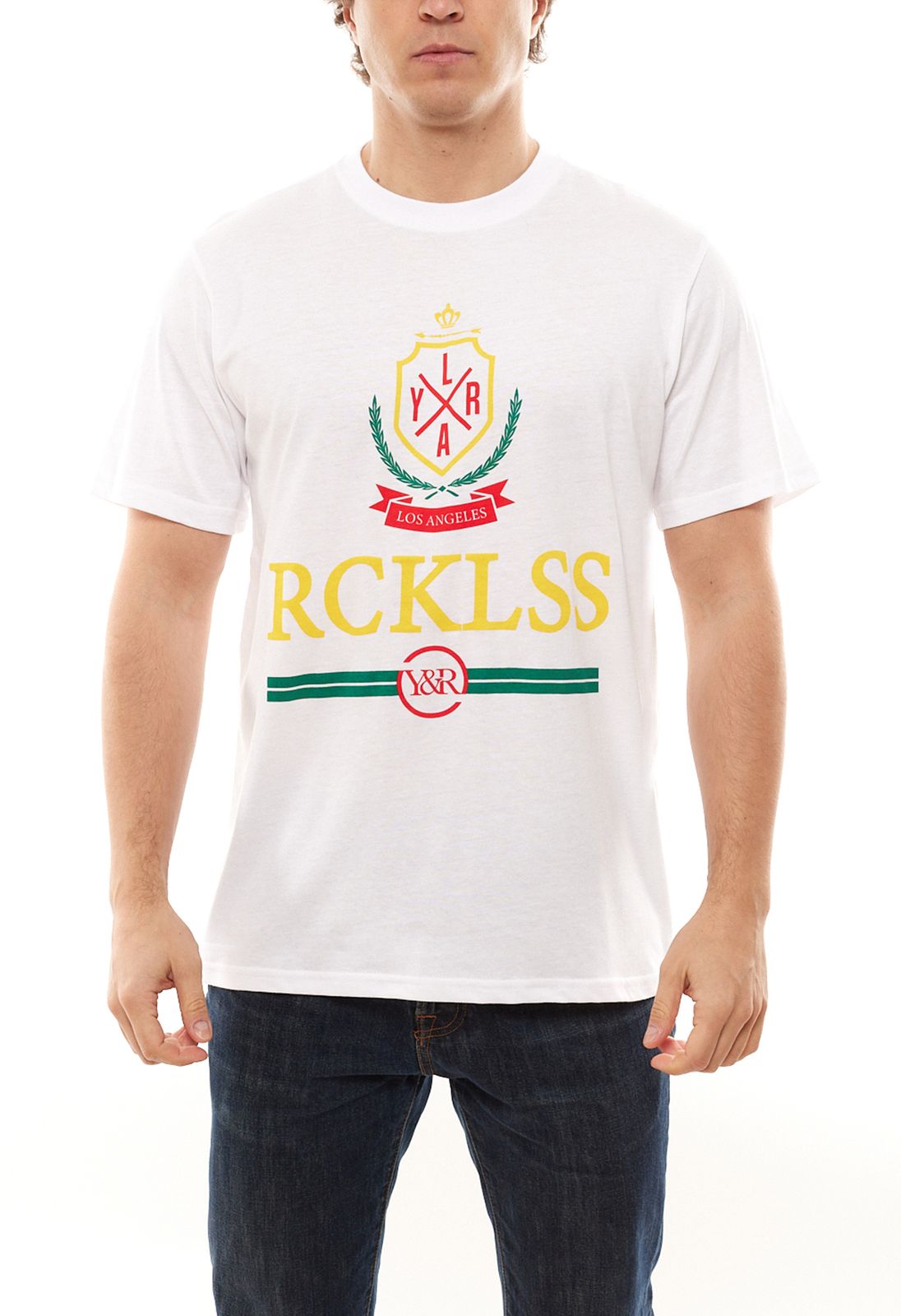 YOUNG & RECKLESS Vailant Herren T-Shirt Baumwoll-Shirt mit Frontprint 110027-300 Weiß von YOUNG  & RECKLESS
