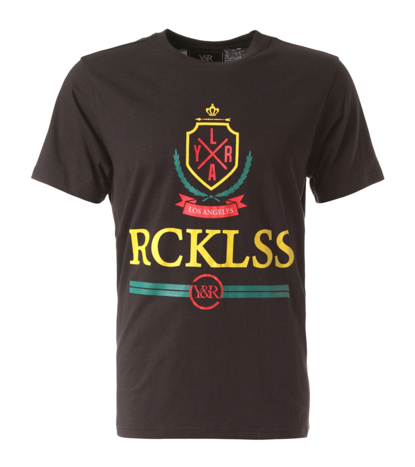 YOUNG & RECKLESS Vailant Herren T-Shirt stylisches Baumwoll-Shirt mit Front-Print 110027-200 Schwarz von YOUNG  & RECKLESS