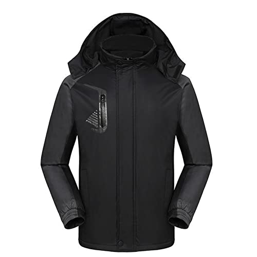 Damen Windbreaker Leichte Damen Wasserdichte Skijacke Warmer Winter Schnee Mantel Berg Windbreaker Kapuze Regenmantel Jacke Windbreaker Anzüge Damen, Schwarz , 42 von YOUNGC