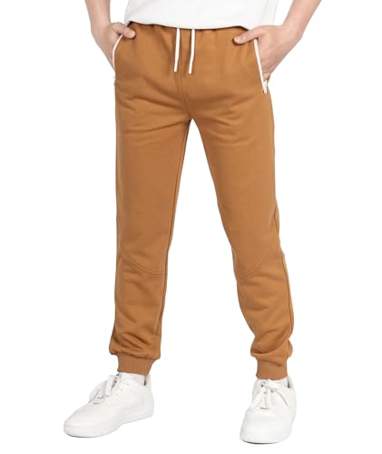 YOUNGSOUL Jungen Hosen Jogginhose Kinder Sweathose Freizeithose Sporthose Lang mit Reißverschlusstaschen Braun 140 YOUNGSOUL Jungen Hosen Jogginhose Kinder Sweathose Freizeithose Sporthose Lang mit Reißverschlusstaschen Braun 140 von YOUNGSOUL