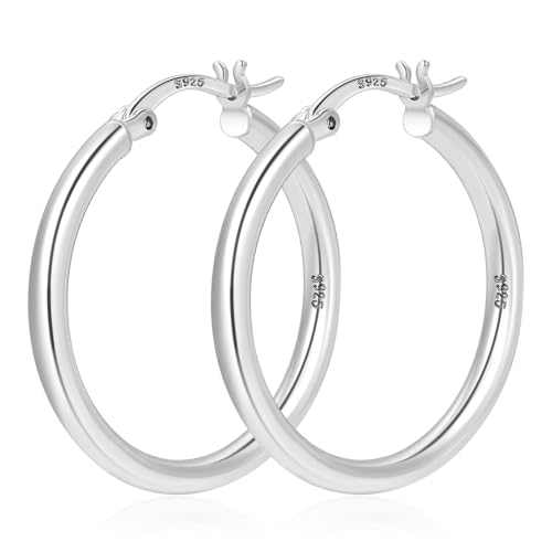 YOUNGYUE 2 mm große Creolen aus Sterlingsilber für Damen hypoallergen Creolen aus 925er Sterlingsilber leicht große silberneCreolen 30/40/50/60/70 mm YOUNGYUE 2 mm große Creolen aus Sterlingsilber für Damen hypoallergen Creolen aus 925er Sterlingsilber leicht große silberneCreolen 30/40/50/60/70 mm von YOUNGYUE