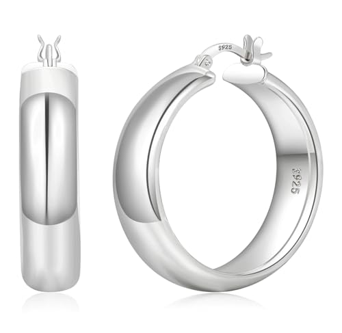 YOUNGYUE 8 mm 925 Sterling Silber Creolen für Damen, Hypoallergene Creolen Silber 925 Groß, Ohrringe Kreolen, Leichte Große für Damen 30/40/50/60 mm YOUNGYUE 8 mm 925 Sterling Silber Creolen für Damen, Hypoallergene Creolen Silber 925 Groß, Ohrringe Kreolen, Leichte Große für Damen 30/40/50/60 mm von YOUNGYUE