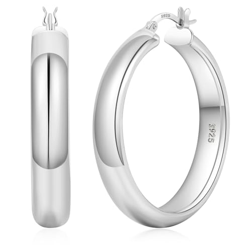 YOUNGYUE 8 mm 925 Sterling Silber Creolen für Damen, Hypoallergene Creolen Silber 925 Groß, Ohrringe Kreolen, Leichte Große für Damen 30/40/50/60 mm YOUNGYUE 8 mm 925 Sterling Silber Creolen für Damen, Hypoallergene Creolen Silber 925 Groß, Ohrringe Kreolen, Leichte Große für Damen 30/40/50/60 mm von YOUNGYUE