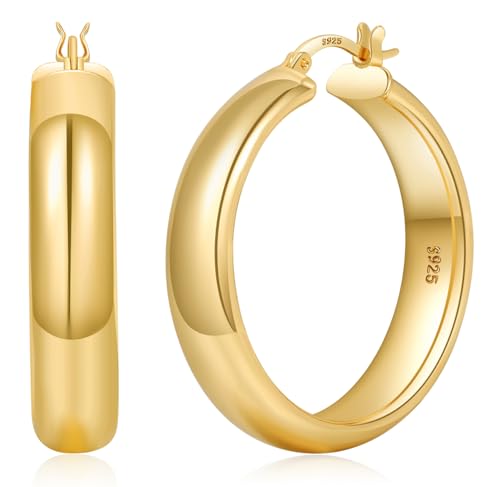 YOUNGYUE 8 mm Creolen Gold Ohrring für Damen, Hypoallergen14K Vergoldete Ohrringe Gold, Ohrringe Kreolen Creolen, Leichte Große für Damen 30/40/50/60 mm YOUNGYUE 8 mm Creolen Gold Ohrring für Damen, Hypoallergen14K Vergoldete Ohrringe Gold, Ohrringe Kreolen Creolen, Leichte Große für Damen 30/40/50/60 mm von YOUNGYUE