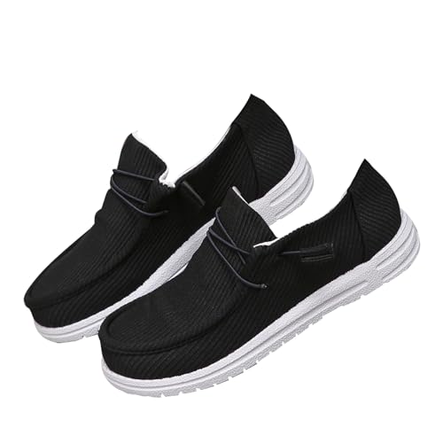 YOUNIFIZ Damen Slip-on Schnürhalbschuhe Bequem Leicht Slip On Walking Schuhe, Schwarz, 38.5 EU von YOUNIFIZ