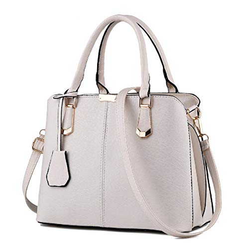 YOUNXSL Damen Handtasche Schulterbeutel,PU Leder Damenhandtaschen Frauen Stilvolle Schultertasche Taschen Umhängetasche Geschenke für Damen mit Viele Taschen Fächer Weiß von YOUNXSL