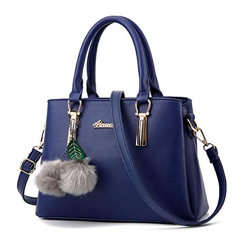 YOUNXSL Damen Umhängetaschen Griff Schulter Handtaschen und Geldbörsen Taschen Reißverschluss PU Leder Umhängetaschen Marineblau von YOUNXSL