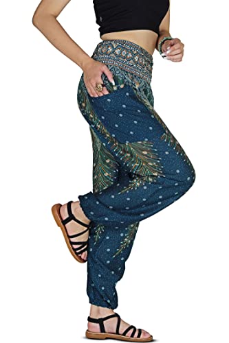 Your Cozy Damen Haremshose Boho Genie Aladdin gesmokte Taille Yogahose, Seagreen1, XXX-Large von Your Cozy