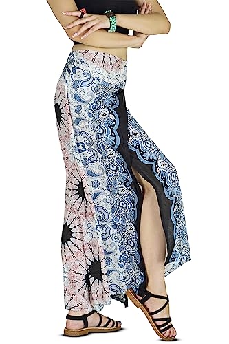 Your Cozy Haremshose für Damen, Palazzo, Strandbekleidung, weites Bein, Boho, Hippie, Bohemian, Aladdin Genie, Rosa Feder, S von Your Cozy