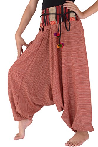 YOUR COZY Haremshose für Frauen und Männer Baumwoll-Reisehose Frauen Traditionell Loose Harem Hose aus 100% Baumwolle von Your Cozy