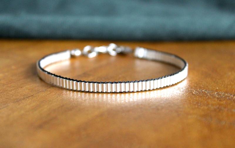 Silberperlenarmband - Miyuki Bugle Perlengewebe Armband Perlenarmband Silber Feines Mit Silberperlen Rohrperlenarmband von YOURSarmcandy