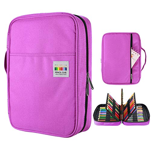 YOUSHARES Große Federmappe Federmäppchen fasst 220 Bleistifte oder 145 Gelschreiber für Mäppchen Aesthetic Etui, Schlampermäppchen Multilayer-Farbe Federtasche Federpenal Stiftemappe (Violett) von YOUSHARES