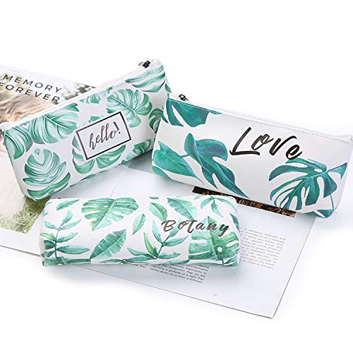 YOUSHARES Kleines Mäppchen - 3 Pack Tree Leaves Federmäppchen Kosmetische Multifunktionstasche, Hübsche Kleine Täschchen Federtasche mit Reißverschluss für Mädchen von YOUSHARES