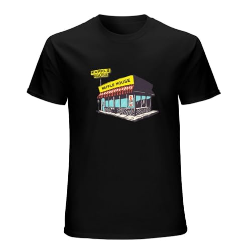 Waffle House Illustration Graphic Unisex Short Sleeve T-Shirt Black L von YOUSICHUANG