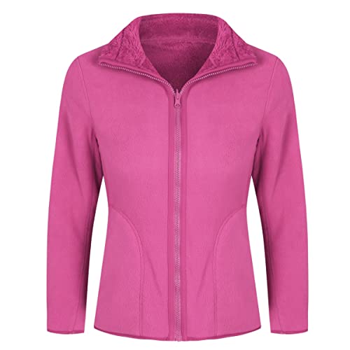 YOUTHUP Fleecejacke Damen Micro Fleece Jacke Leichte Freizeit Stehkragen Wendejacke von YOUTHUP