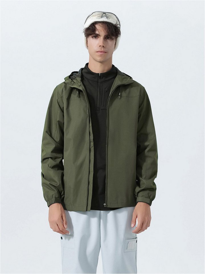 YOUTHUP Funktionsjacke Herren Leichte wind- und wasserdichte Outdoorjacke mit Kapuze von YOUTHUP