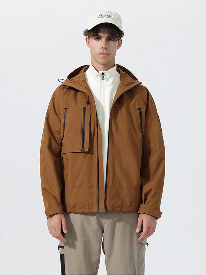 YOUTHUP Funktionsjacke Herren Lockere winddichte Outdoorjacke mit Kapuze von YOUTHUP