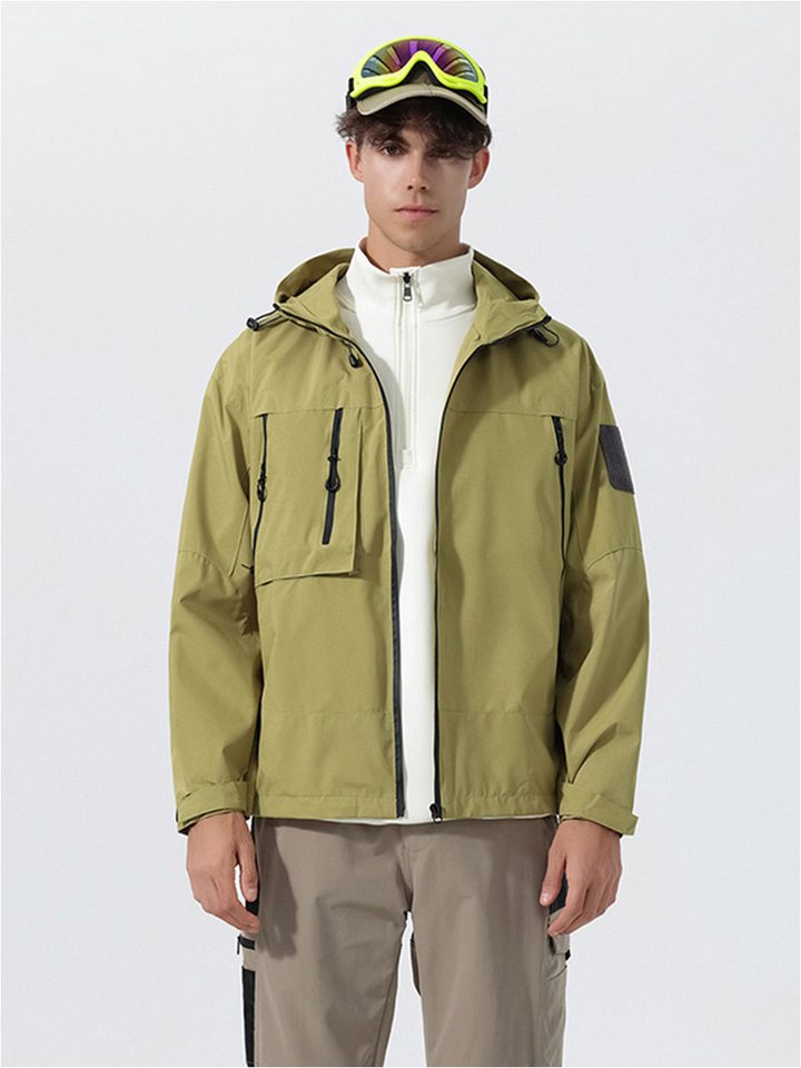 YOUTHUP Funktionsjacke Herren Lockere winddichte Outdoorjacke mit Kapuze von YOUTHUP