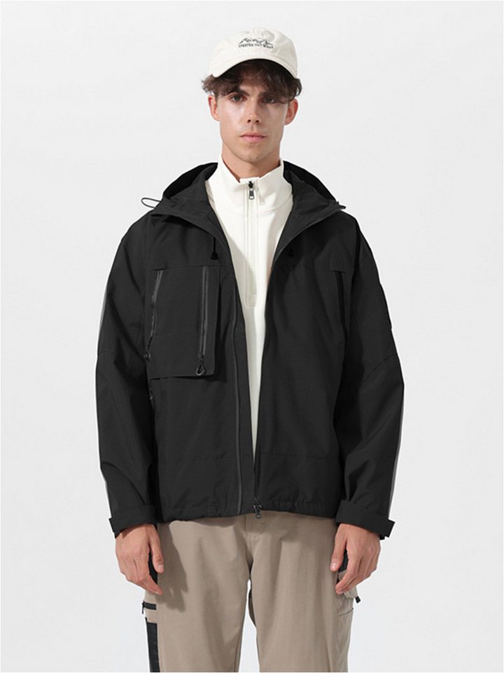 YOUTHUP Funktionsjacke Herren Lockere winddichte Outdoorjacke mit Kapuze von YOUTHUP