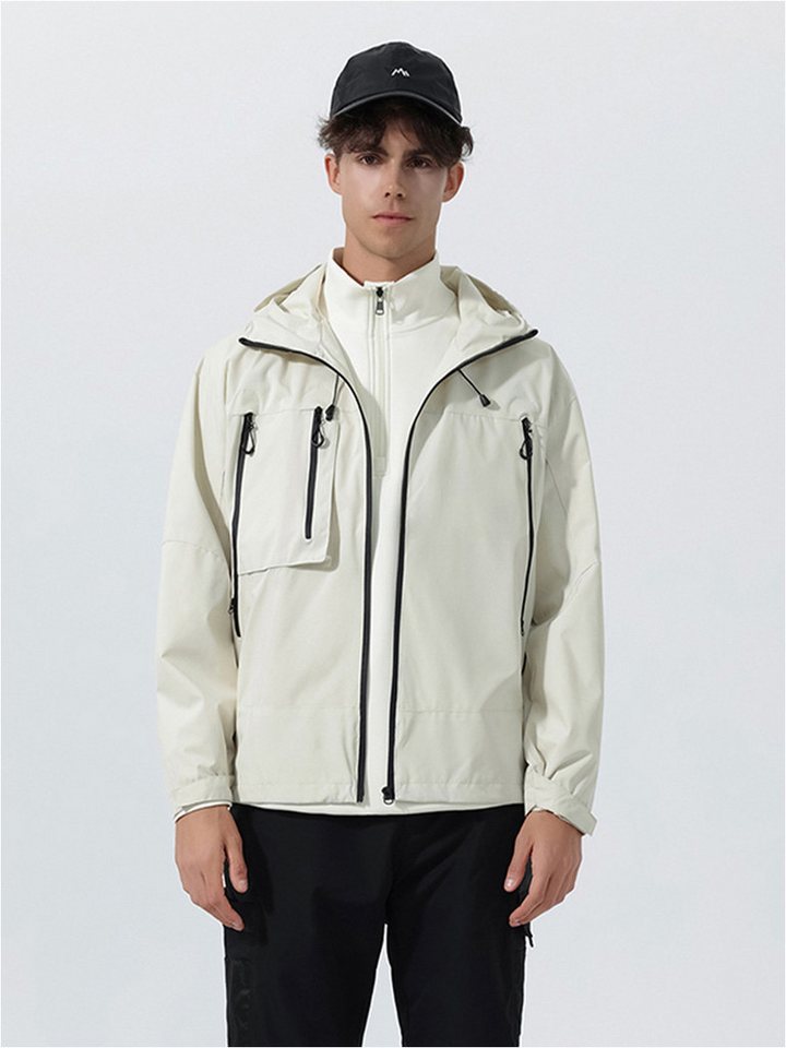 YOUTHUP Funktionsjacke Herren Lockere winddichte Outdoorjacke mit Kapuze von YOUTHUP