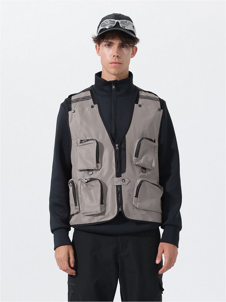 YOUTHUP Funktionsweste Outdoorweste mit mehreren Taschen von YOUTHUP