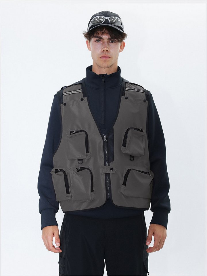 YOUTHUP Funktionsweste Outdoorweste mit mehreren Taschen von YOUTHUP