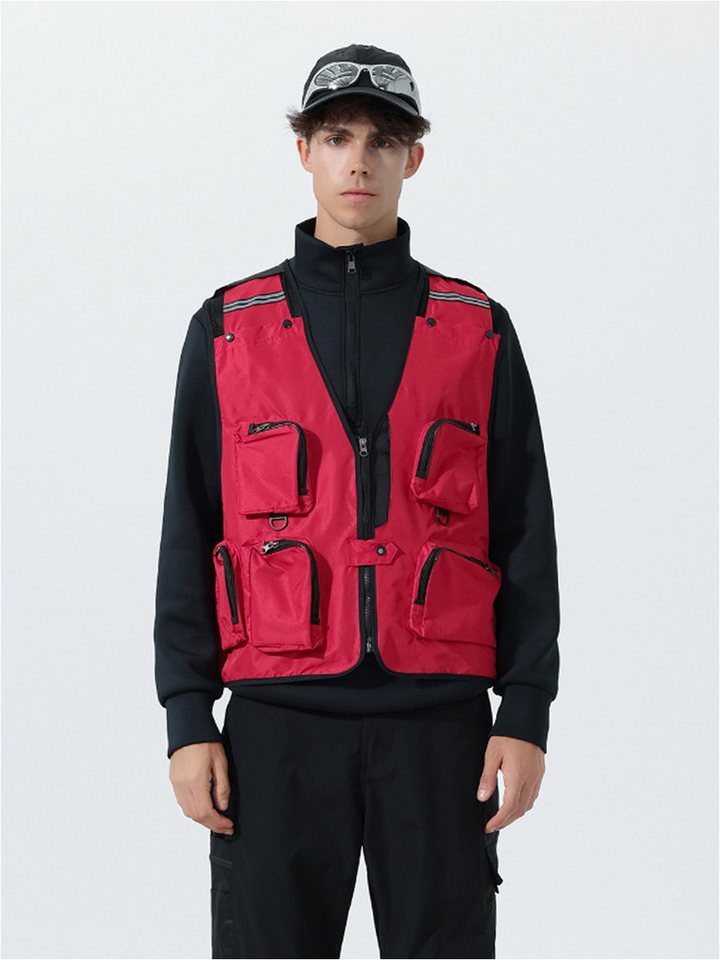 YOUTHUP Funktionsweste Outdoorweste mit mehreren Taschen von YOUTHUP