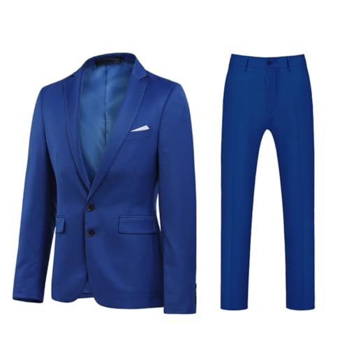 YOUTHUP Herren 2 Teilig Anzug 2 Knopf Formale Anzüge Slim Fit Herrenanzug für Business Hochzeit von YOUTHUP