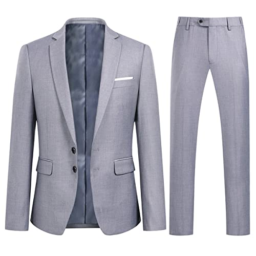 YOUTHUP Herren 2 Teilig Anzug Modern Slim fit Anzüge Einreiher Anzugsjacke Anzughose Business Hochzeit von YOUTHUP