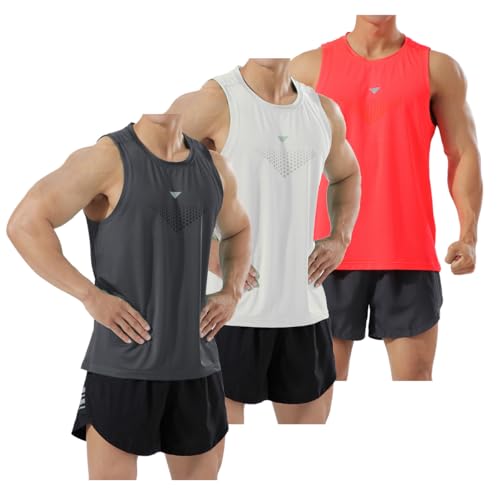 YOUTHUP Herren 3er Pack Tank Top Schnelltrocknend Sommer Muskelshirt Ärmelloses Fitness T-Shirt von YOUTHUP