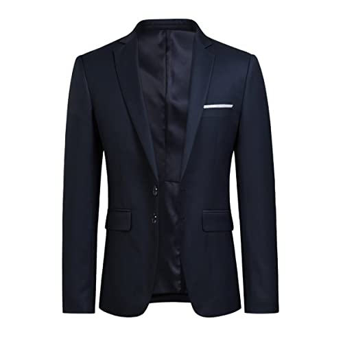 YOUTHUP Herren Sakko Slim Fit Freizeit Modern Anzugjacke für Hochzeit Party Business Abschluss Jackett, Knall Blau, M von YOUTHUP