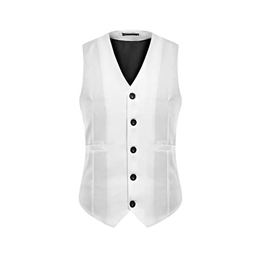 YOUTHUP Herren Anzugweste Elégant Slim Fit Basic Weste Stilvoll Herrenweste für Hochzeit Business von YOUTHUP