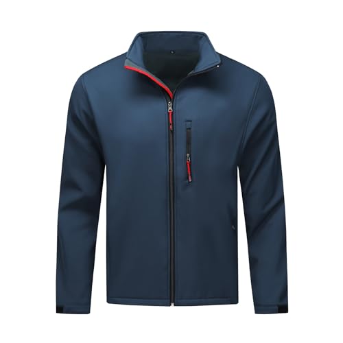 YOUTHUP Herren Jacke Micro Fleece Regenjacken Outdoor Winddichte Windjacke Wasserdichte Freizeit Sports Herrenjacke, Blau, L von YOUTHUP