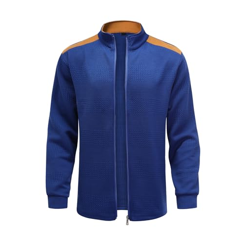 YOUTHUP Herren Jacquard Jacke Leichte Sommer Sportjacke Freizeit Bomberjacke Dehnbar Umlegekragen Übergangsjacke von YOUTHUP