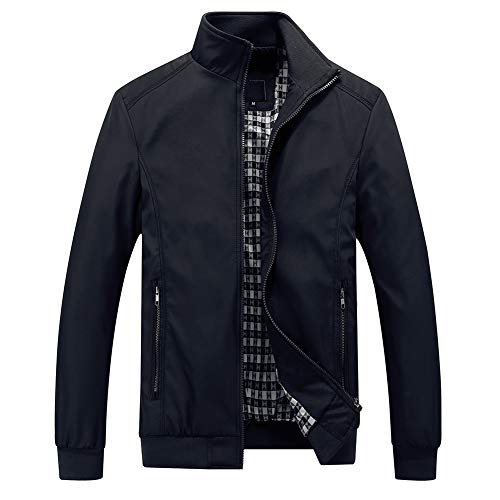 YOUTHUP Herren Jacke Leichte Freizeit Übergangsjacke Langarm Sommer Bomberjacke Outdoor Sportjacke, Schwarz, XXL YOUTHUP Herren Jacke Leichte Freizeit Übergangsjacke Langarm Sommer Bomberjacke Outdoor Sportjacke, Schwarz, XXL von YOUTHUP