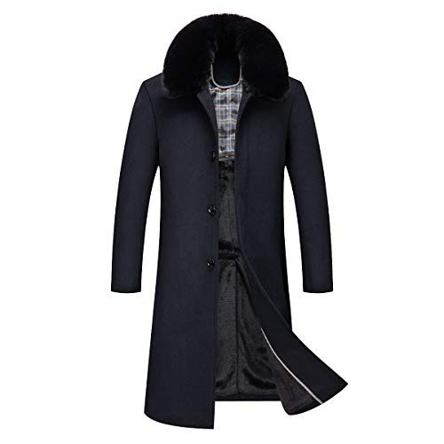 YOUTHUP Herren Mantel Knie Länge Wolle Wintermantel Slim Fit Langer Winter Wollmantel YOUTHUP Herren Mantel Knie Länge Wolle Wintermantel Slim Fit Langer Winter Wollmantel von YOUTHUP