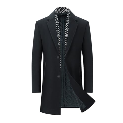YOUTHUP Herren Mantel Regular Dicker Winter Wollmantel Mittellänge Wolle Wintermantel Freizeit Business, Navyblau, XXL YOUTHUP Herren Mantel Regular Dicker Winter Wollmantel Mittellänge Wolle Wintermantel Freizeit Business, Navyblau, XXL von YOUTHUP