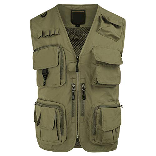 YOUTHUP Herren Outdoor Weste Multi Taschen Netz Anglerweste Leicht Ärmellose Fotografie Freizeitweste Wander Camping Jagd Westen YOUTHUP Herren Outdoor Weste Multi Taschen Netz Anglerweste Leicht Ärmellose Fotografie Freizeitweste Wander Camping Jagd Westen von YOUTHUP