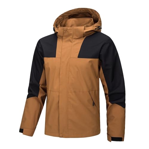 YOUTHUP Herren Regenjacken Leichte Wasserdichte Windjacke mit Kapuze Wanderjacke Fahrradjacke Outdoorjacke von YOUTHUP